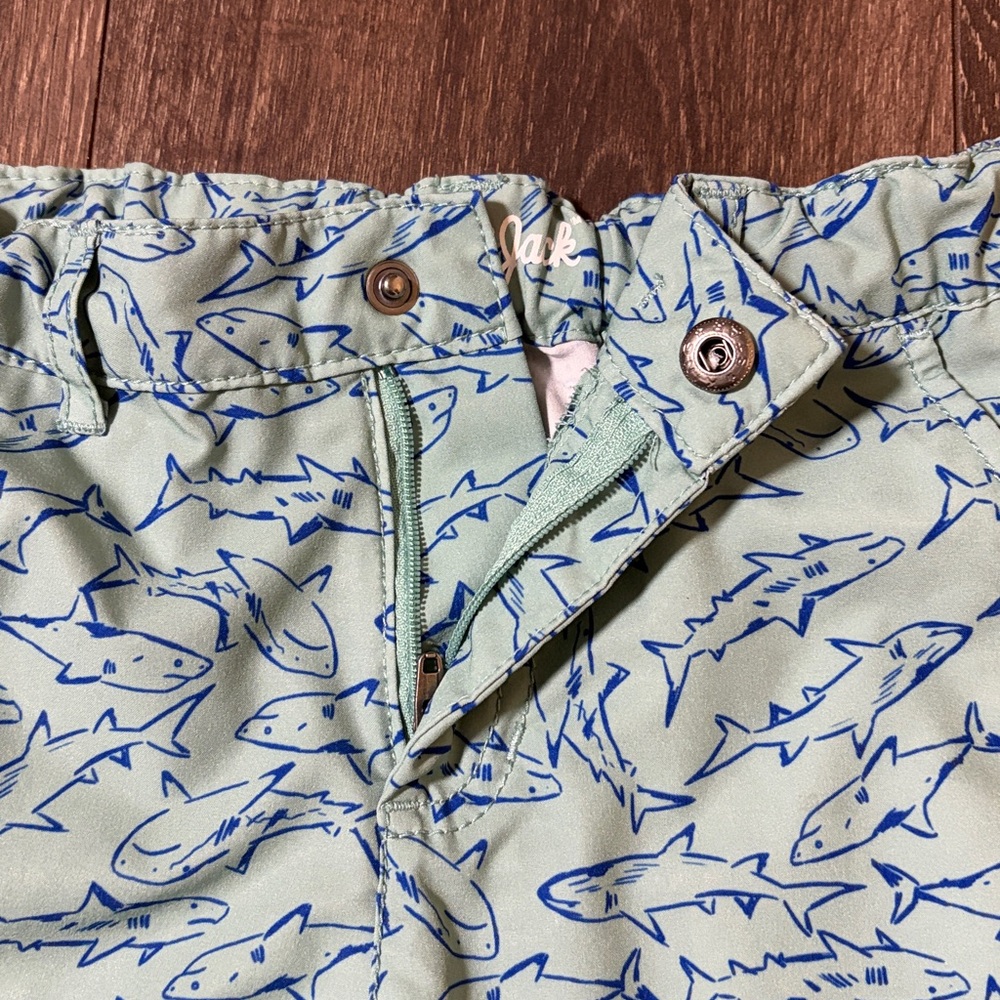 Kids Swim Trunks with Shark Print - Blue - Picture 3 of 6